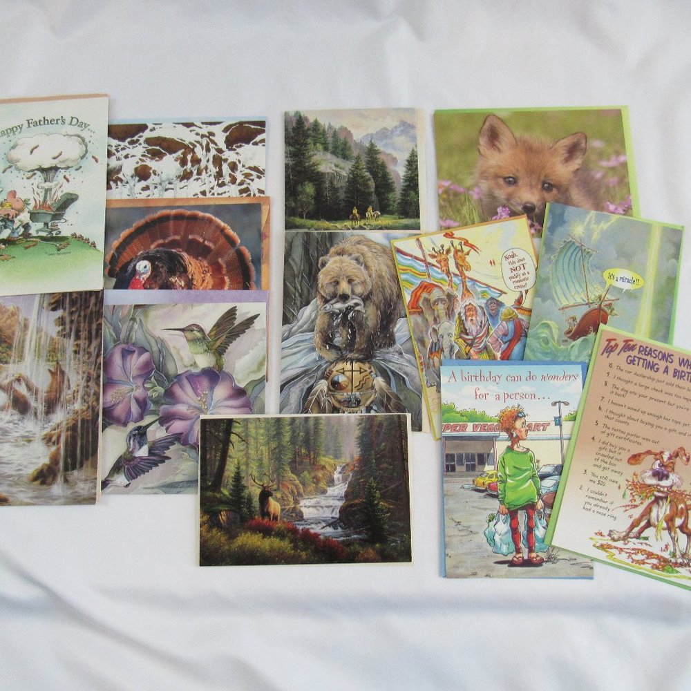 Learnin' Tree Greeting Cards 13 Count Religious, Birthday, Holiday, Humorous